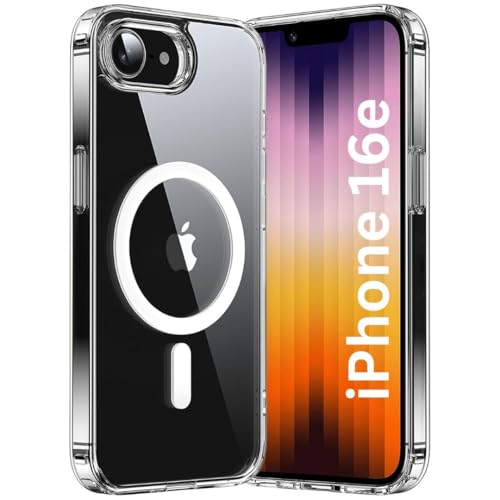 Image of Back Case Cover for Apple iPhone 16e | Mag-Safe Compatible | Camera Protection | Transparent Mobile Phone Case Cover for Apple i Phone 16e / i Phone 16 e | PC & TPU Transparent Back Cover