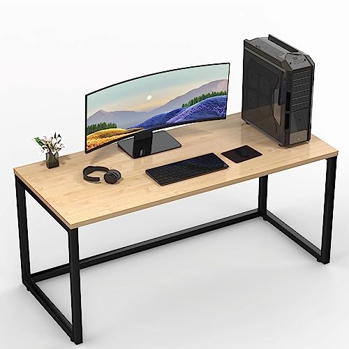 Image of Honey Touch Lizon Metal & Wood Workstation Desk | 1200mm x 600mm Top Size | 122 x 61 x 73 cm (L x W x H) | Modern Computer Table for Home Office & Work from Home | Heavy Duty Study Desk