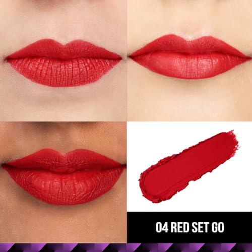 Image of Staze 9to9 Velvet Kiss Lipstick | Matte + Intense Color Lipstick | 12H Long Stay | Moisturizing & Lightweight Formula | 04 Red Set Go | 3.8g