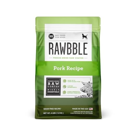 BIXBI Rawbble Freeze-Dried Raw Coated Dog Food, Pork – Fresh Meat, No Meat Meals, Grain-Free – USA Made, 4 lbs