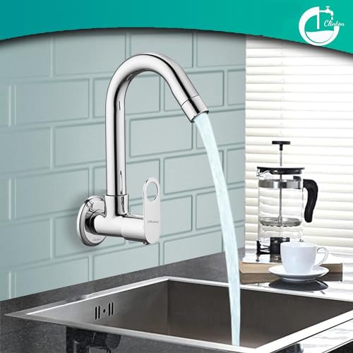Image of CLINTON Kitchen Sink Cock with 360 Degree Swivel Spout | Kitchen Sink Tap | Kitchen Faucet | Tap for Kitchen Sink (Prime)