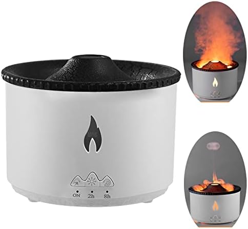 Ultrasonic Essential Oil Diffuser 2 Mist Modes Flame & Volcano Light 300ml Aromatherapy Humidifier Timer & Auto Shut-Off Aroma Diffuser for TikTok Bedroom Spa Yoga Office Gift Ideal for Women