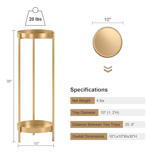 Fashionoda 30 Inch Plant Stand, 2 Tier Metal Flower Plants Holder With 2 Removable Display For Indoor Or Outdoor,Pot Plant Planter Display thumb #2