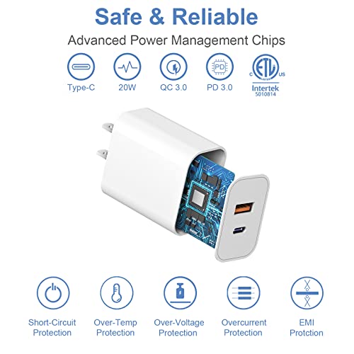 [2 Pack] Usb C Wall Charger【Apple Mfi Certified】 Dual Port Pd Power Adapter Fast Charging Block For Iphone 14/14 Pro/14 Pro Max/14 Plus/13/12/11, Xs/Xr/X, Ipad, Google Pixel, Samsung Galaxy And More #TOP3