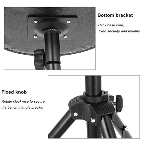 Drum Stool Adjustable Height Rotatable Drum Throne Padded Seat for Kid & Adult (Black)