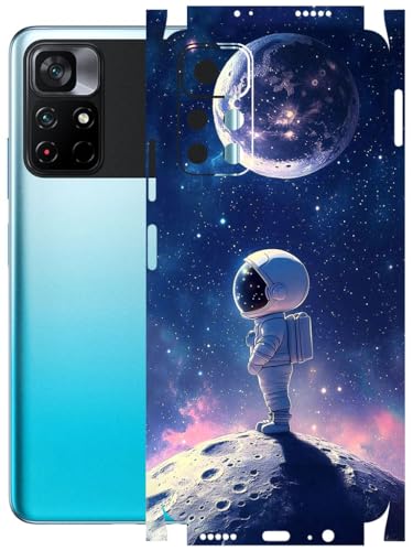 Image of AtOdds - Full Body Back Screen Guard Protector Film - Lamination Wrap Skin Sticker Compatible with Poco M4 PRO (5G) | Scratchproof Matte Finish (Moon)