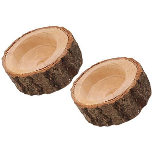 YARNOW Portavelas de Madera Rústica 2piezas para Velas de Té y Votivas, Diseño Simple y Natural, Fuerte y Fácil de Usar para Decoración en Cenas y Eventos Temáticos