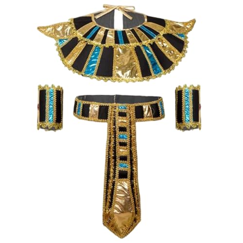 Costume égyptien de cosplay pour halloween et fournitures de fête en tissu élégant
