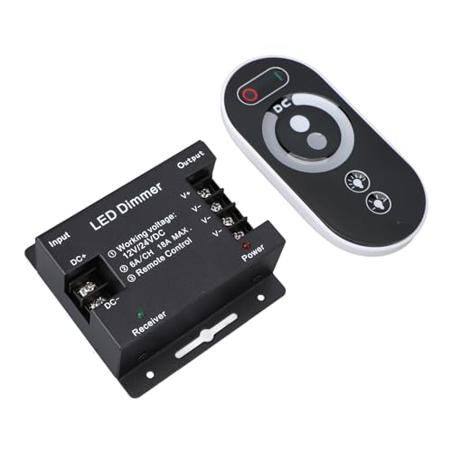 Rengue Controlador de Color de Luz Controlador con Control Remoto RF Brillo de 3 Canales Ajustable para Luces de Tira LED Gabinete Armario Iluminación Debajo del Gabinete 18A 216W 432W 12V Regulador