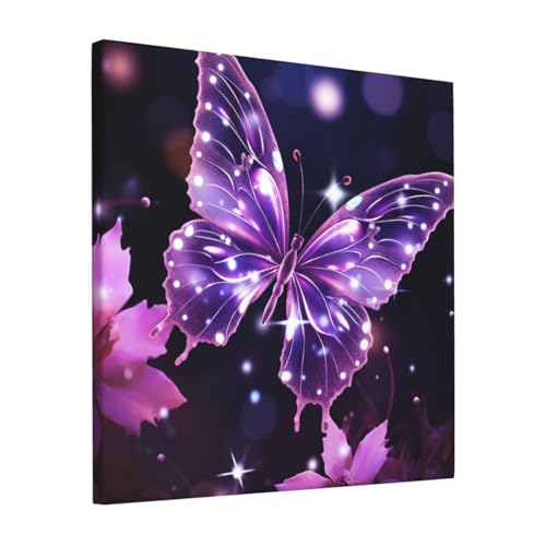 Tableau papillon violet pour une ambiance cocooning dans votre chambre