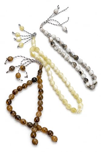 Image of Tasbih Prayer Beads, Smooth and Glossy, Lightweight, Pack of 3 Tasbih combo with 33 smooth beads each, designed for easy zikr, daily prayer, and gifting. Lightweight, durable, and elegant for everyday spiritual use.