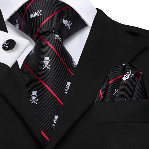 Image of Hi-Tie Men's Tie Sets Silk Paisley Striped Necktie Pocket Square Cuff-links Sets Wedding Business Holiday
