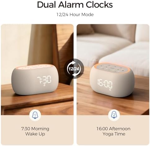 ANJANK Alarm Clock Radio with Dual Alarm for Bedroom, 7-Color Night Light,0-100% Dimmer, 8 Sounds + Gentle Light Wake UP,16-Level Volume,Bedside Digital FM Radio with Sleep Timer, Clock for Kids Teens — view 3