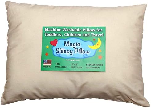 aGu GuGu Toddler Pillow Delicate Raw Unbleached Cotton Shell, Soft and Hypoallergenic, 13" W x 18" L