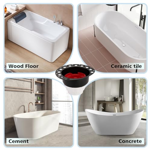 Freestanding Tub Drain Rough-in Kit, Bathtub Drain Kit with PVC Plastic Adapter and Brass Tail Pipes, Compatible with Freestanding Bathtub, Floor Mounted Bathtub and Copper Bathtub by Noarixa - Used condition - Image 7