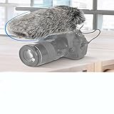 Manguito de viento Micrófono Parabrisas peludo Manguito de parabrisas a prueba de viento Manguito de viento profesional Apto para micrófono Videomic Rode Reduce el ruido del viento Piel artificial cal