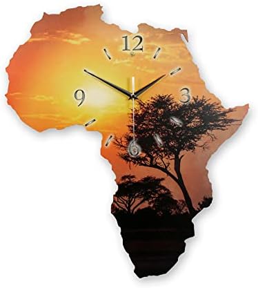 Kreative Feder Giraffe Wanduhr - Holz Designuhr 40x27cm Mit Leisen Uhrwerk