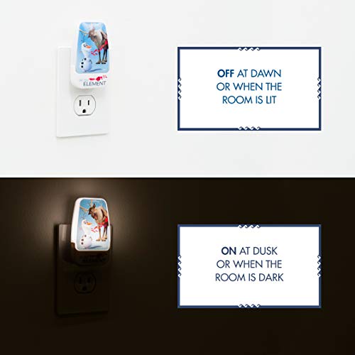 Image of Disney Frozen 45830 LED Night Light, Olaf and Sven, Plug-in | Dusk-to-Dawn Sensor, Girl's Room Decor, UL-Certified, Ideal for Bedroom, Nursery, Bathroom, Kid's Playroom