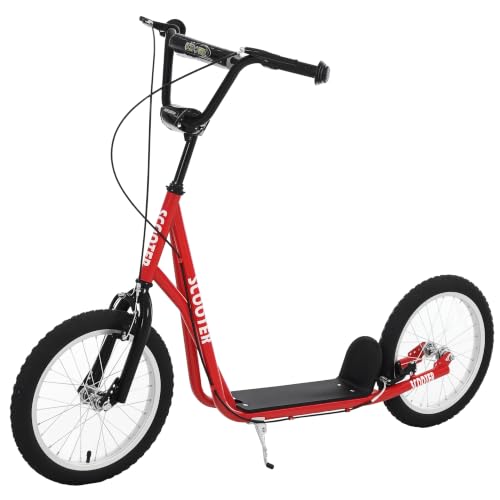 HOMCOM Patinete para Niños +5 Años 139x58x90-96 cm Rojo