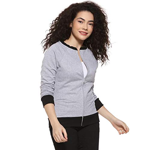 Campus SutraWomen's Colorblock Sweatshirt with Ribbed Hem for Casual Wear | Low-High Neck | Long Sleeve | Button Closure | Cotton Sweatshirt Crafted with Comfort Fit for Everyday Wear