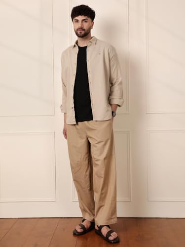 Image of WROGN Men's Linen Blend Shirt | Solid Styles | Slim Fit
