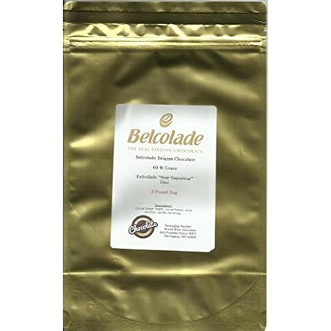 Belcolade Belgian Chocolate - Dark Bitter-sweet Chocolate Discs, "Noir Superieur", 60.0% Cocoa, Gold Bag, 2 Pound Bag Cover