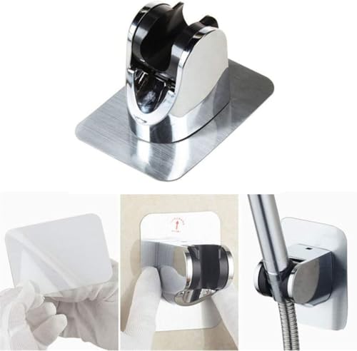 Soporte de cabezal de ducha ajustable y universal de ABS para pared de baño 7