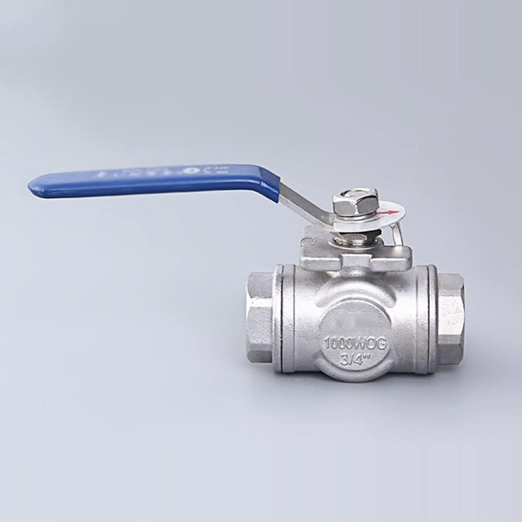 Valvola a sfera pipe t port, valvola deviatrice pe Valvola a sfera a tre vie, deviatori doccia, 1 pezzo 1/2" 3/4" 1" 1-1/4" 1-1/2" 2" Valvola a sfera a 3 vie in acciaio inossidabile, DN8-DN50 L Tipo T