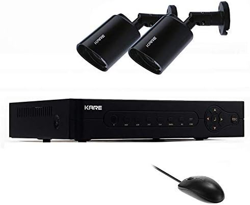 [True 1080p HD] KARE Smart CCTV Camera System 4CH DVR Recorder (2) Super FHD Outdoor Bullet Cameras (1920x1080 2 Mega Pixel, Improved Night Vision, Waterproof and Vandal Proof, No Hard Drive)