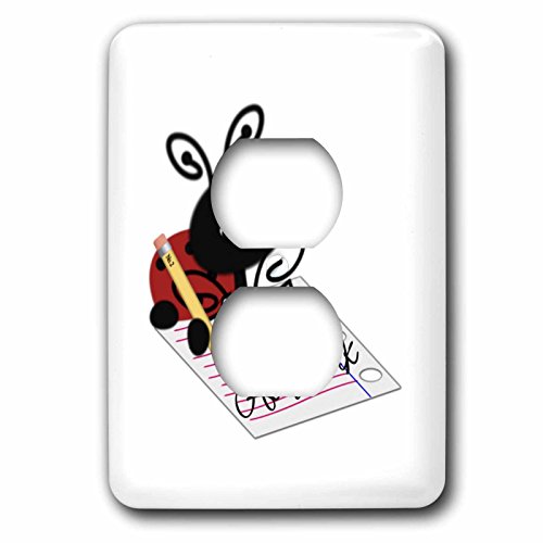 Coccinelle et devoirs plaque double prise pour embellir le bureau des enfants