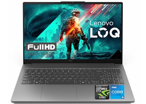 Lenovo LOQ Essential 15.6' FHD 144Hz Gaming Laptop, Intel Core i5-12450HX (8 Cores, 12 Threads), 8GB DDR5, 256GB SSD, GeForce RTX 3050, HDMI, Wi-Fi 6, Bluetooth, Card Reader, Windows 11, Luna Grey