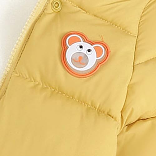 Kids Puffer Jacket Fleece Lined Bear Ears Hooded Heavyweight Sherpa Girls Winter Coat Zip Up Long Sleeve Down Jackets3