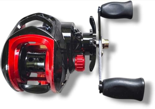 Image of Baitcasting Reels, Smooth Casting Reel with Magnetic Braking System Bright Color Baitcaster Reel-Red-Right Handed