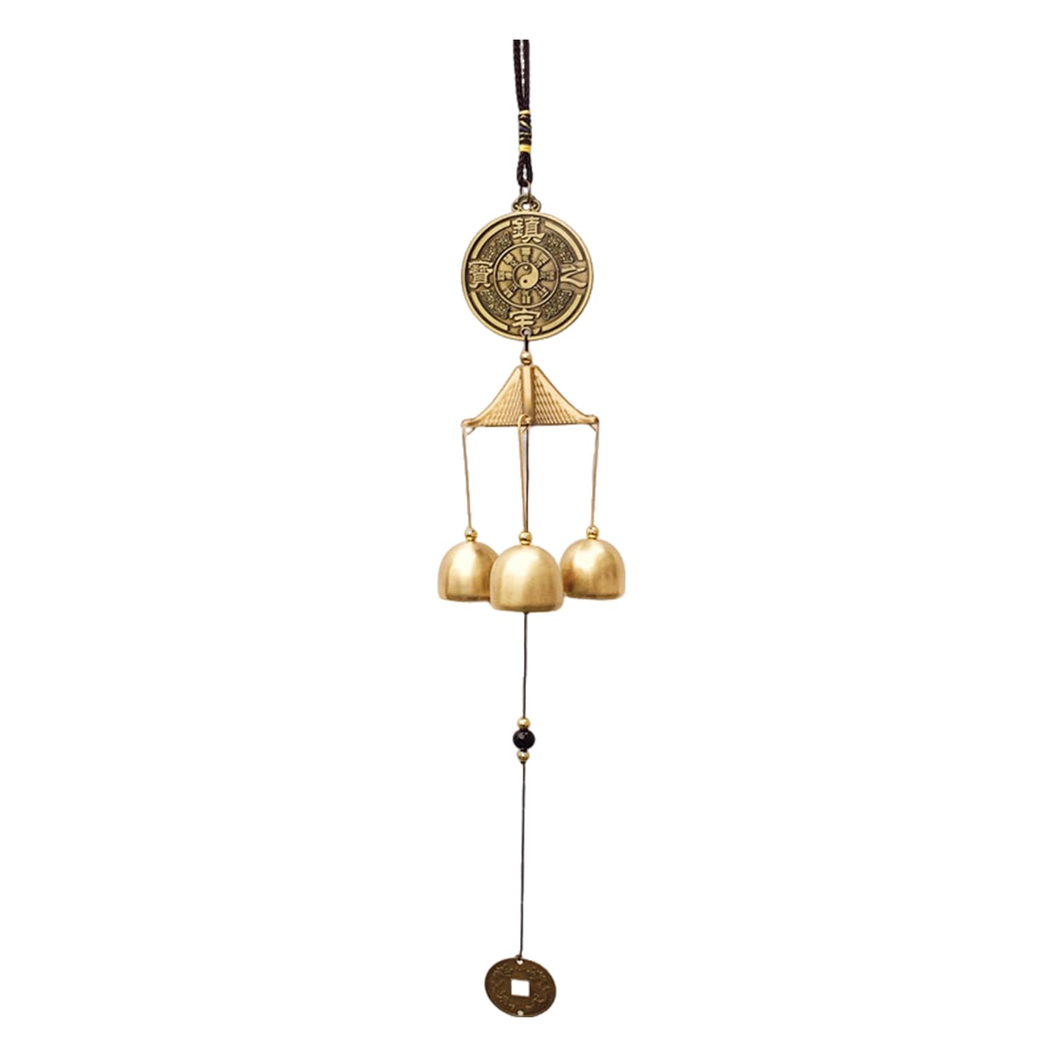 Feng Shui Campana a Vento Vintage in Metallo,Metallo Cinese Tradizionale Vento Carillon,Bless Wind Chime Campana Appendere Vintage Fengshui Campanelli per Casa e Giardino Appeso Fortuna