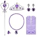 Buufan Girl Princess Dress up Accessories Costume for Princess Sofia Cosplay Queen Jewelry-Crown Wand Gloves Necklace Earrings Halloween Party Kids Birthday Party,5 Pieces Set