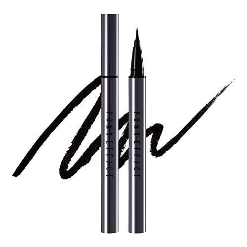 PONY EFFECT Inkfit Brush Liner | #Carbon Black | Brush Eyeliner, Smudge-proof, Long-lasting | K-beauty