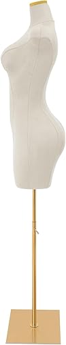 Miniatura 3 de Maniquí femenino torso para mujer, cuerpo de manicanequin de alta estabilidad, soporte de metal dorado para ropa, exhibición de joyas, altura