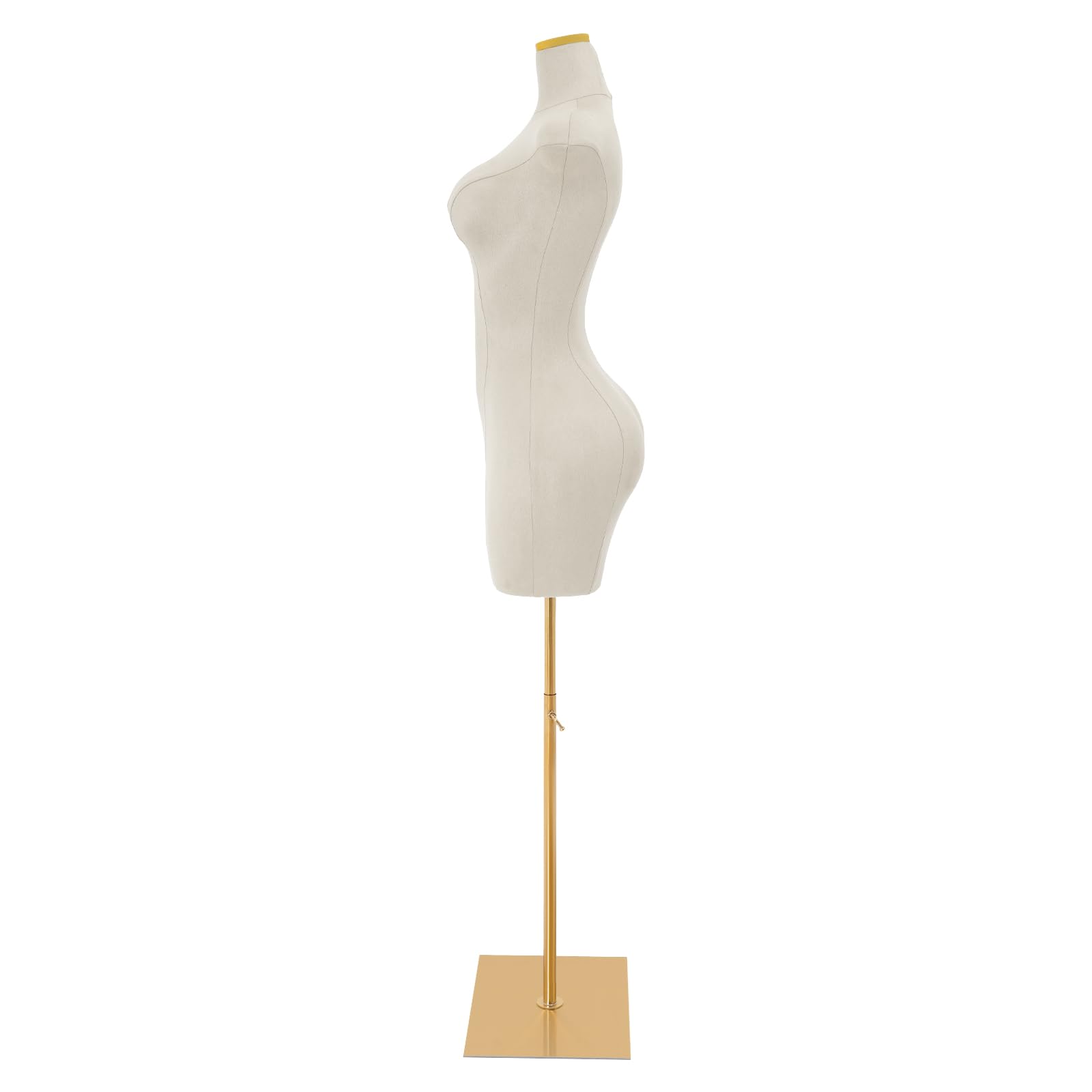 Manichino da sartoria femminile, regolabile, 150-210 cm, con base in metallo (bianco) | Manichino Body Female grigio con base in metallo, manichino da donna, busto sartoriale, busto per negozio di abbigliamento