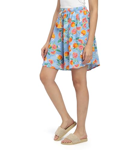 Image of B STORIES Women's Flared Shorts - Culottes with Pockets|Soft Viscose Lounge & Beach Wear|Mid-Rise Elastic Waistband|Casual Indo-Western Half Pants|Summer Resort & Everyday Wear for Women