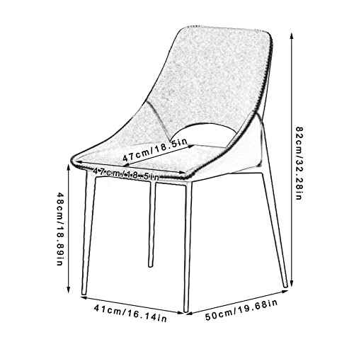 SJIALEN Modern Dining Chairs Set of 2, Carbon Steel Legs Living Room Side Chairs Technological Fabric Cushion Seat Back Kitchen Chairs Kitchen Chair (Color : Beige, Size : 41x50x82cm)