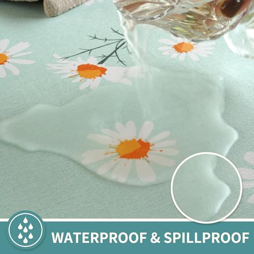 HOMOHEINI Rectangle Table Cloth,100% Waterproof Tablecloth OilProof SpillProof Vinyl Table Cloth, Wipe Clean Plastic Table Cover for Dining, Camping, Indoor and Outdoor 52" x 70",Mum Bloom by HOMOHEINI - Used condition - Image 3