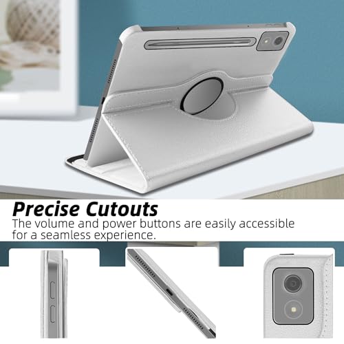 Image of TGK 360 Rotatable Smart Flip Cover for Lenovo Idea Tab Pro 12.7 Inch 2025 TB-373FU TB-375FC Tablet Case (White)