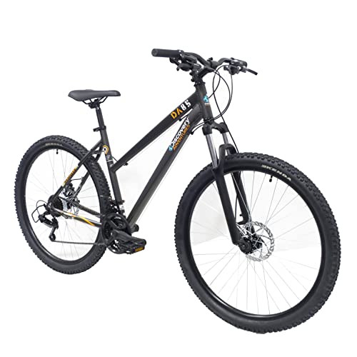 Discovery Vélo VTT 27,5'' Télescopique Adventures Mixte avec Double Freins à disques-Cadre en Alu-Poignées à gâchettes STEF41 & Dérailleur Shimano MTB 27,5 pour Femmes, Gris, 27.5''