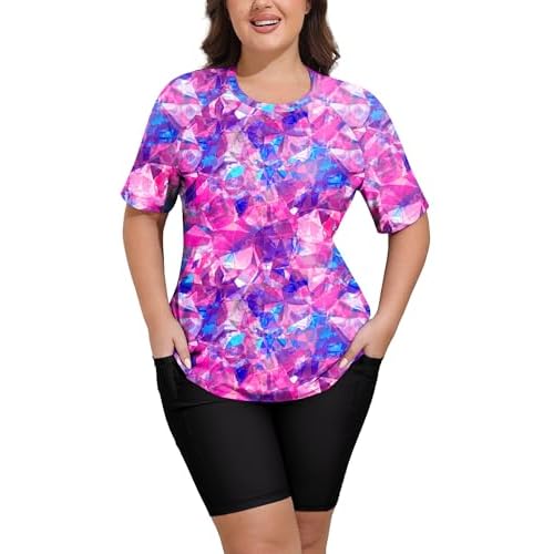 Arolina Rash Guard for Women 2 Piece Swimsuits UPF 50 Swim Shirts with Boyshorts Modest Bathing Suit Swimwear