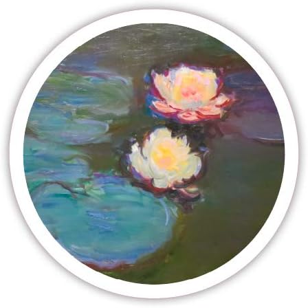 Water Lilies Monet - 3" Vinyl Sticker - for Car Laptop I-Pad Phone Helmet Hard Hat - Waterproof Decal