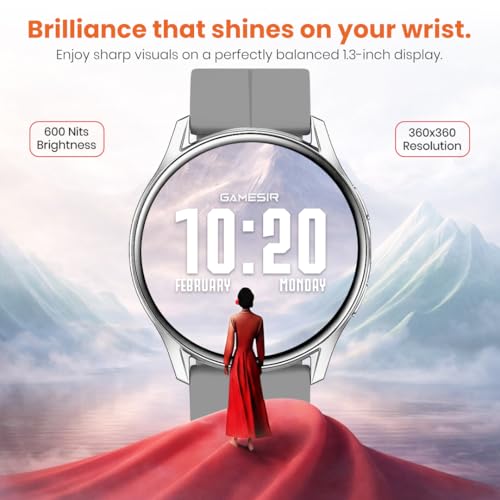 Image of GameSir Evo Vista Smartwatch, 1.39 inch HD Round Display, Bluetooth Calling, Heart Rate & SPO₂, 100+ Sports Modes, IP67, Long Battery Life for Men & Women (Magnatic Grey)