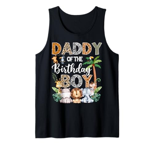 Papá del cumpleaños niño safari selva cumpleaños fiesta Camiseta sin Mangas