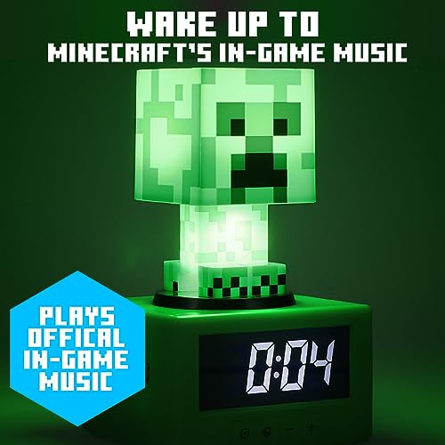 Paladone Minecraft Creeper Icon Alarm Clock - Creeper Glow Mode - Battery Powered - Kids Alarm Clock for Boys - Image 7