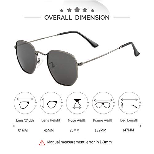Image of Kursan Small Round Metal Polarized Sunglasses for Men Women Mirrored Lens Classic Circle Sun Glasses