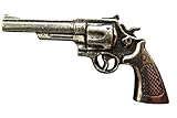  Brazil Lederwaren Ansteckpin Revolver  für den Hut oder das Revers  Perfekt zum Jagd-Outfit  Anstecker Pin Button  Altsilber